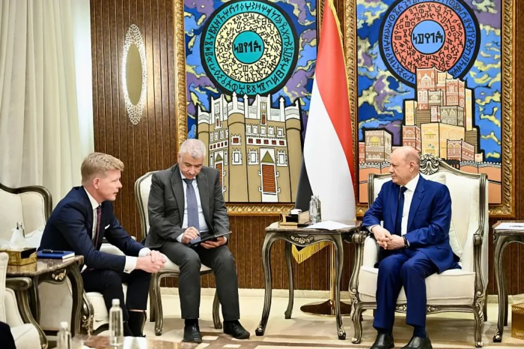العليمي وغروندبرغ يبحثان استكمال الإفراج عن 1750 محتجزاً وإحياء مسار السلام في اليمن